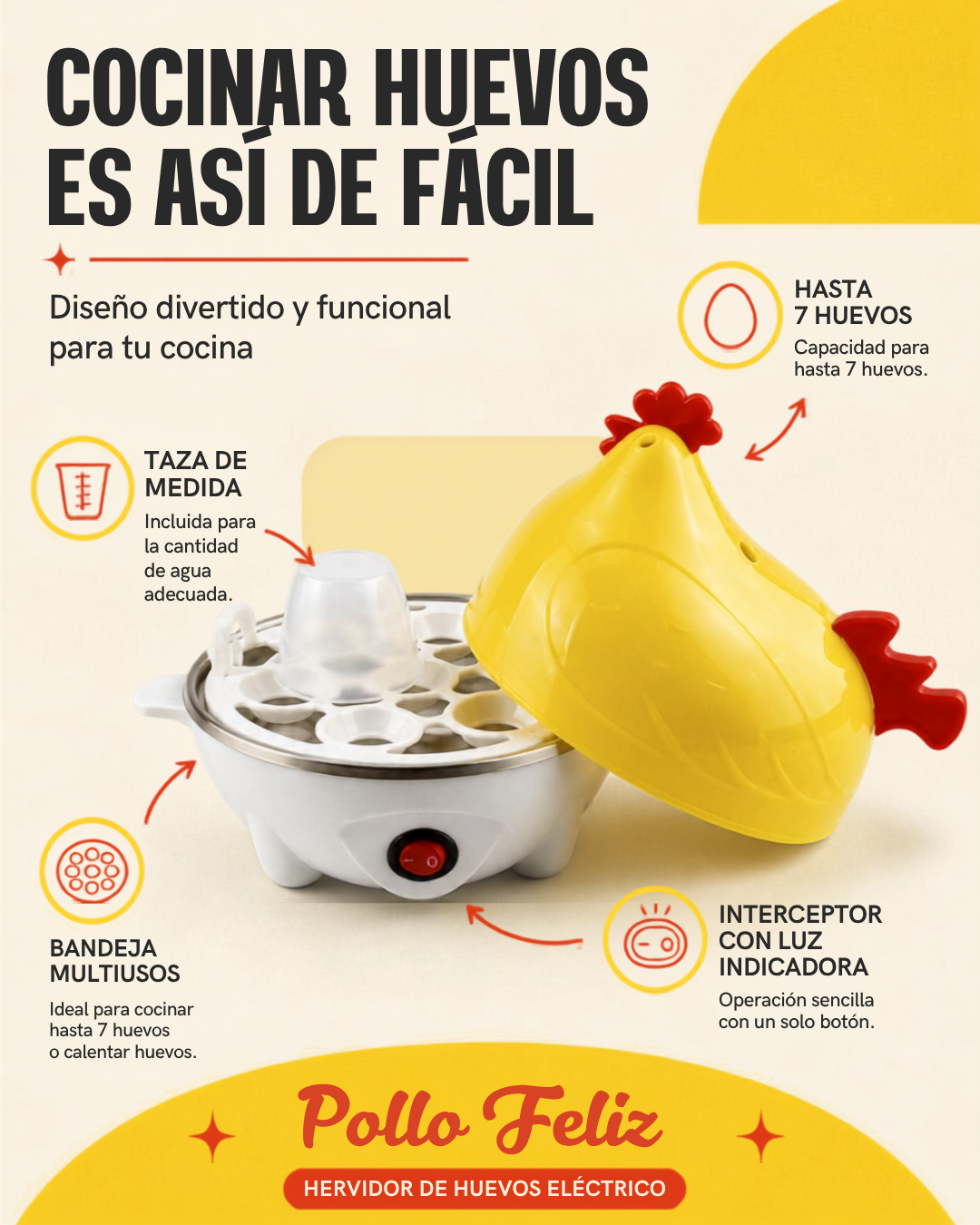 Hervidor de Huevos Eléctrico "Gallina Feliz"